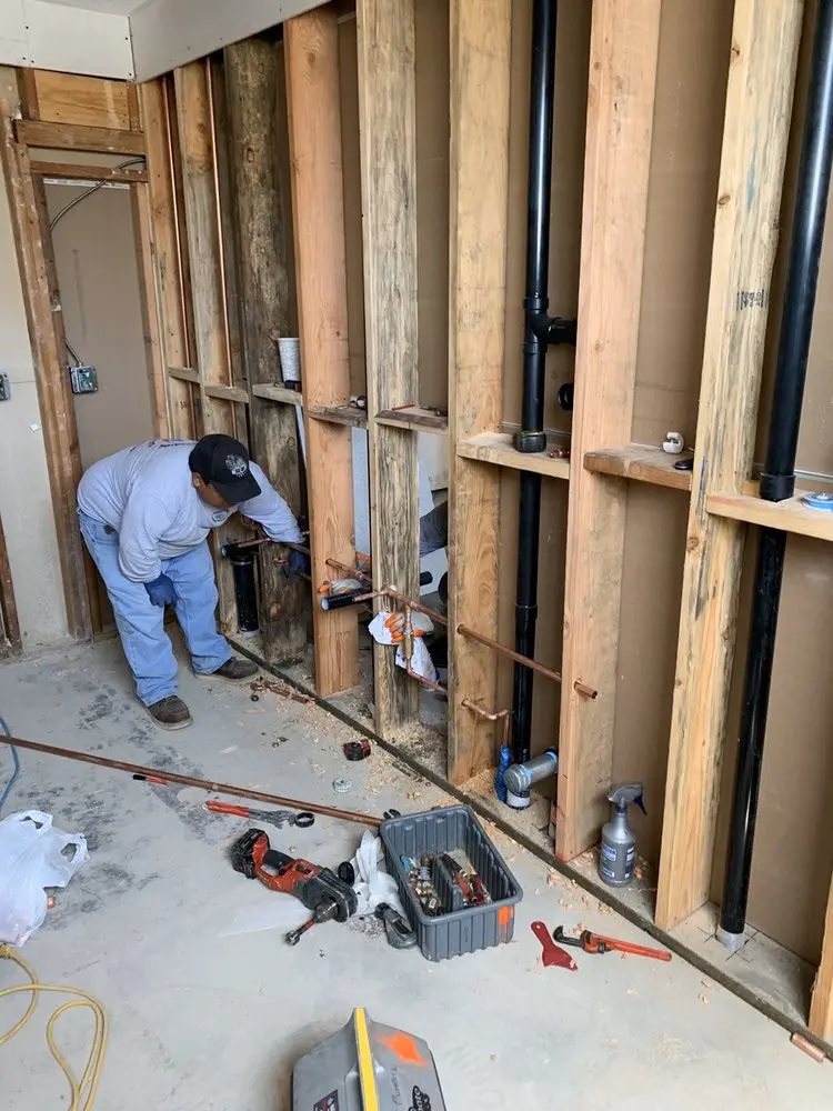 Commercial rough-in plumbing for Water Heater Replacement in Chesapeake Landing